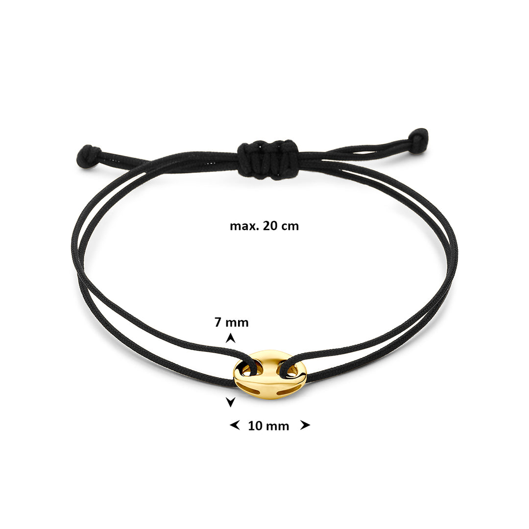 armband koffieboon zwart 14K goud