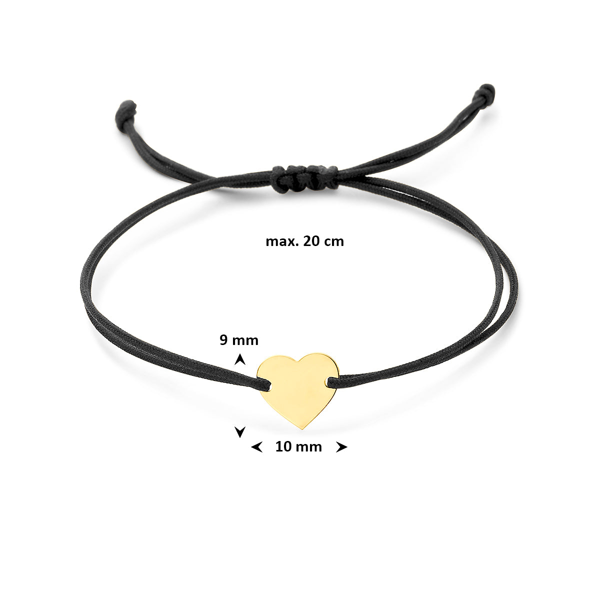 graveerarmband hartje zwart 14K goud