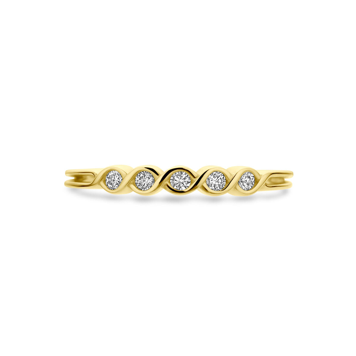 ring zirconia 14K yellow gold
