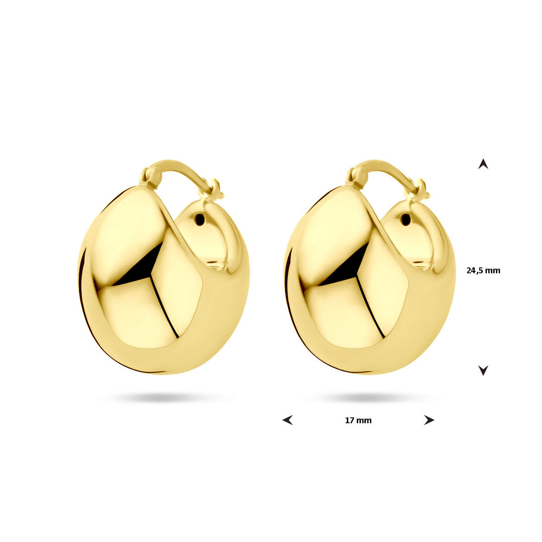 oorringen 24 mm 1 micron zilver verguld (geel)