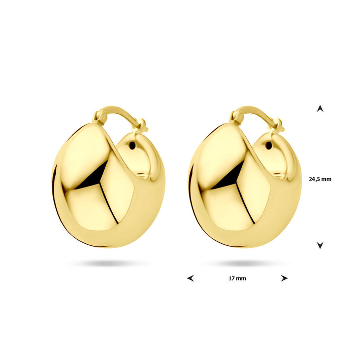 oorringen 24 mm 1 micron zilver verguld (geel)