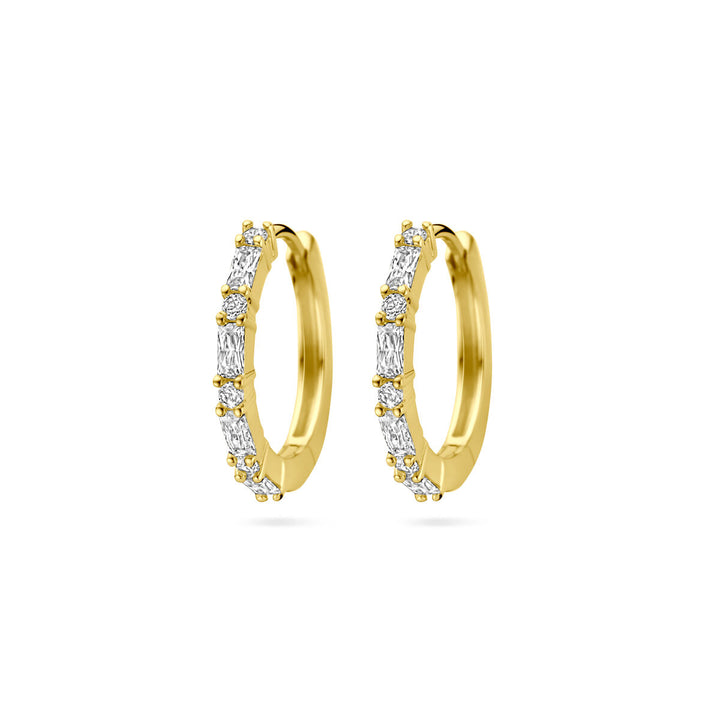 drop earrings zirconia 1 micron silver gold plated (yellow)