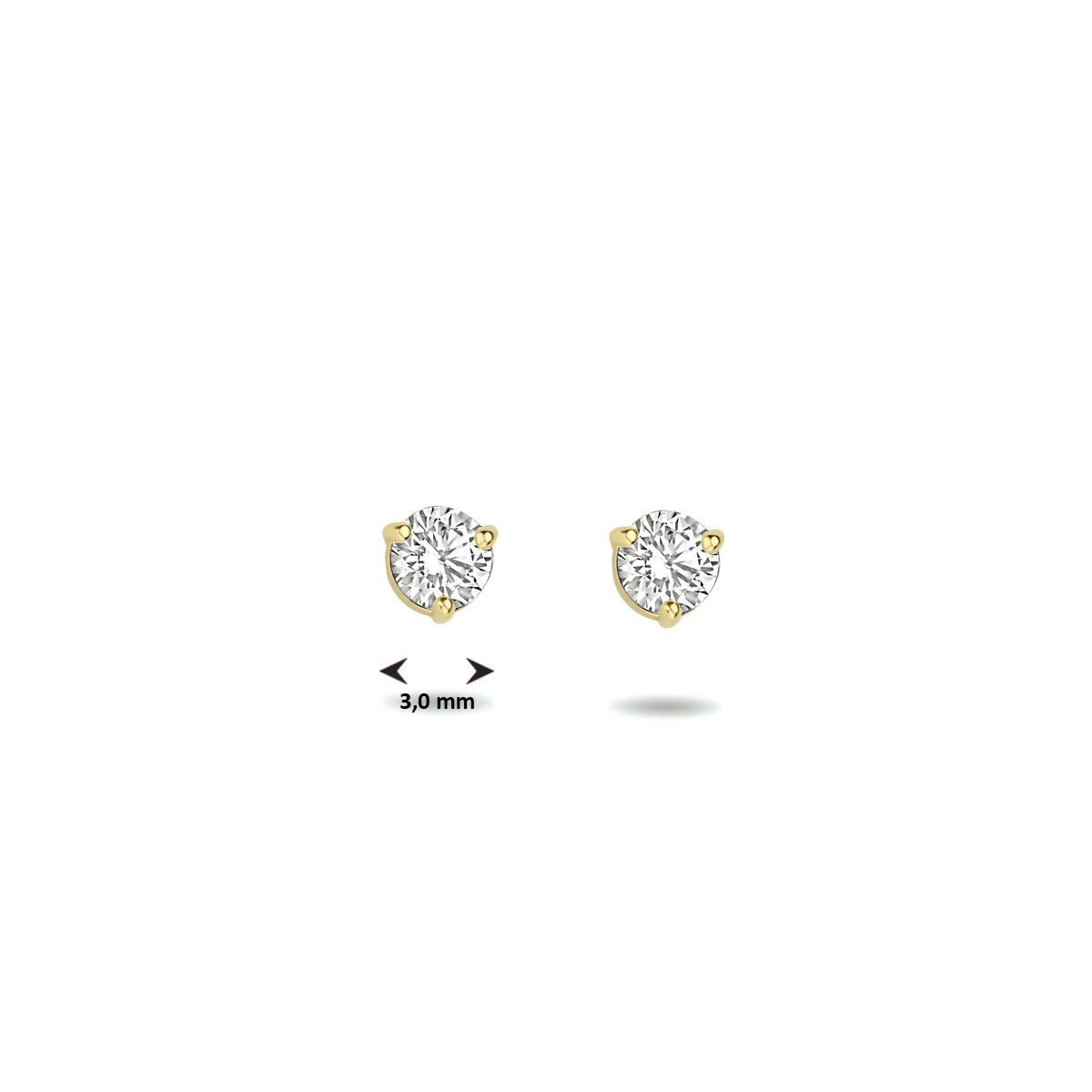 ear studs zirconia 14K yellow gold