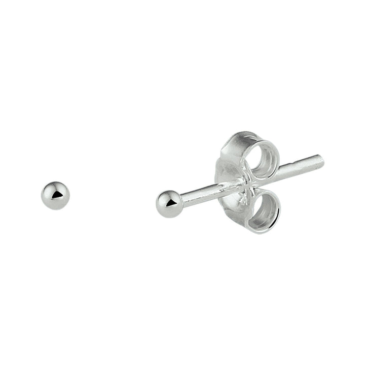 ear studs ball silver white