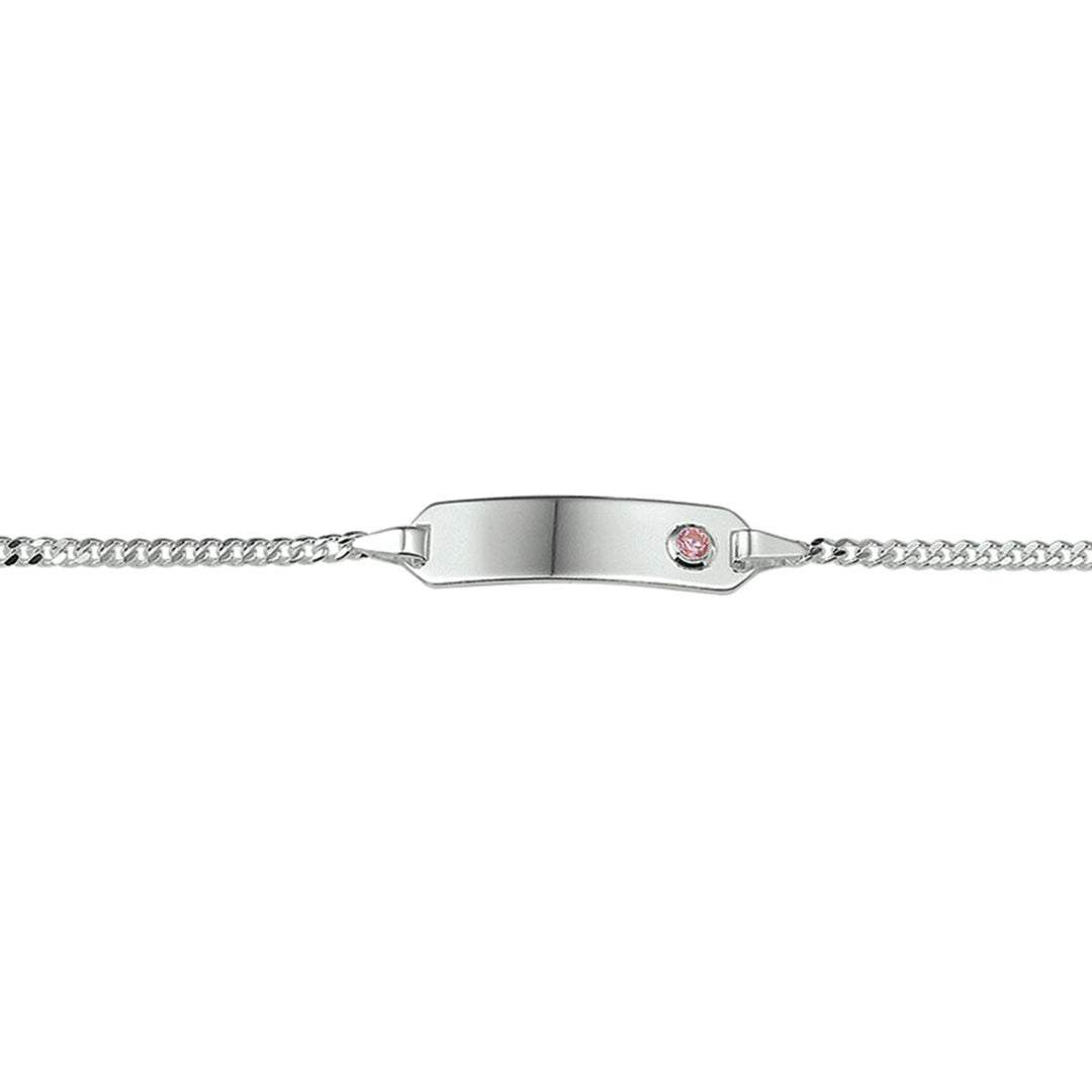 graveerarmband zirkonia 11 - 13  cm zilver gerhodineerd