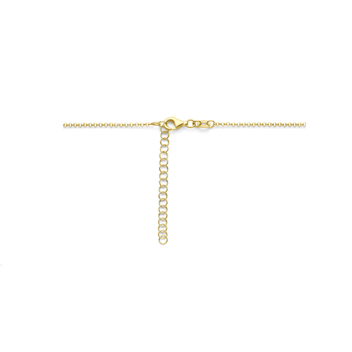 necklace heart 1.5 mm 40 + 5 cm 3 micron silver gold plated (yellow)