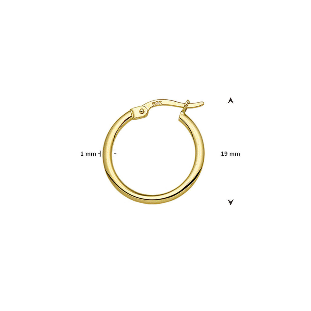 oorring 19 mm per stuk 14K geelgoud
