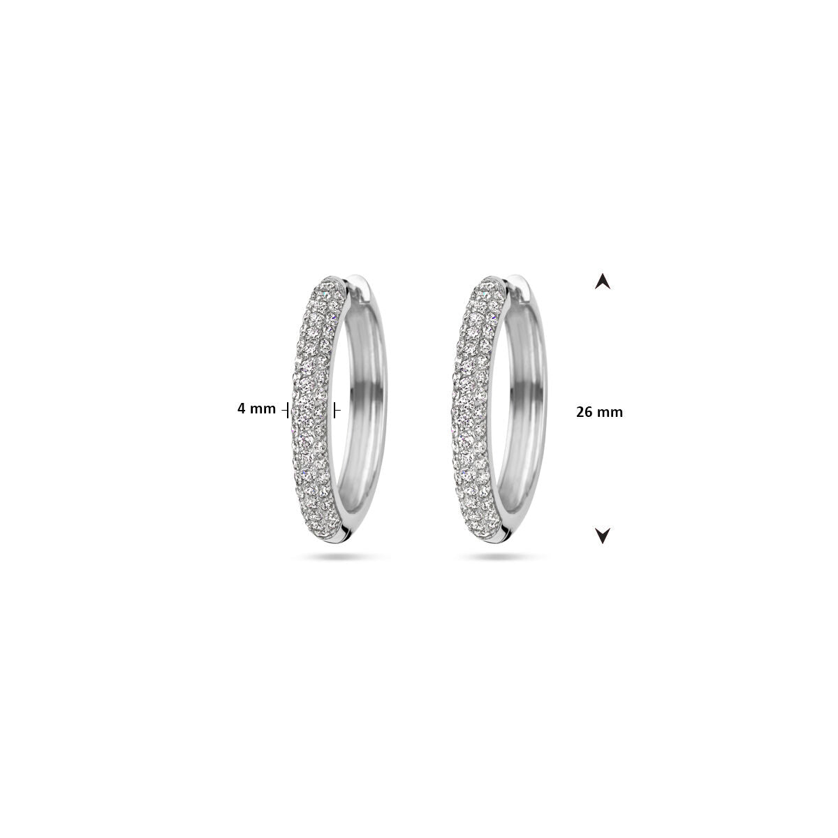 drop earrings zirconia silver rhodium plated