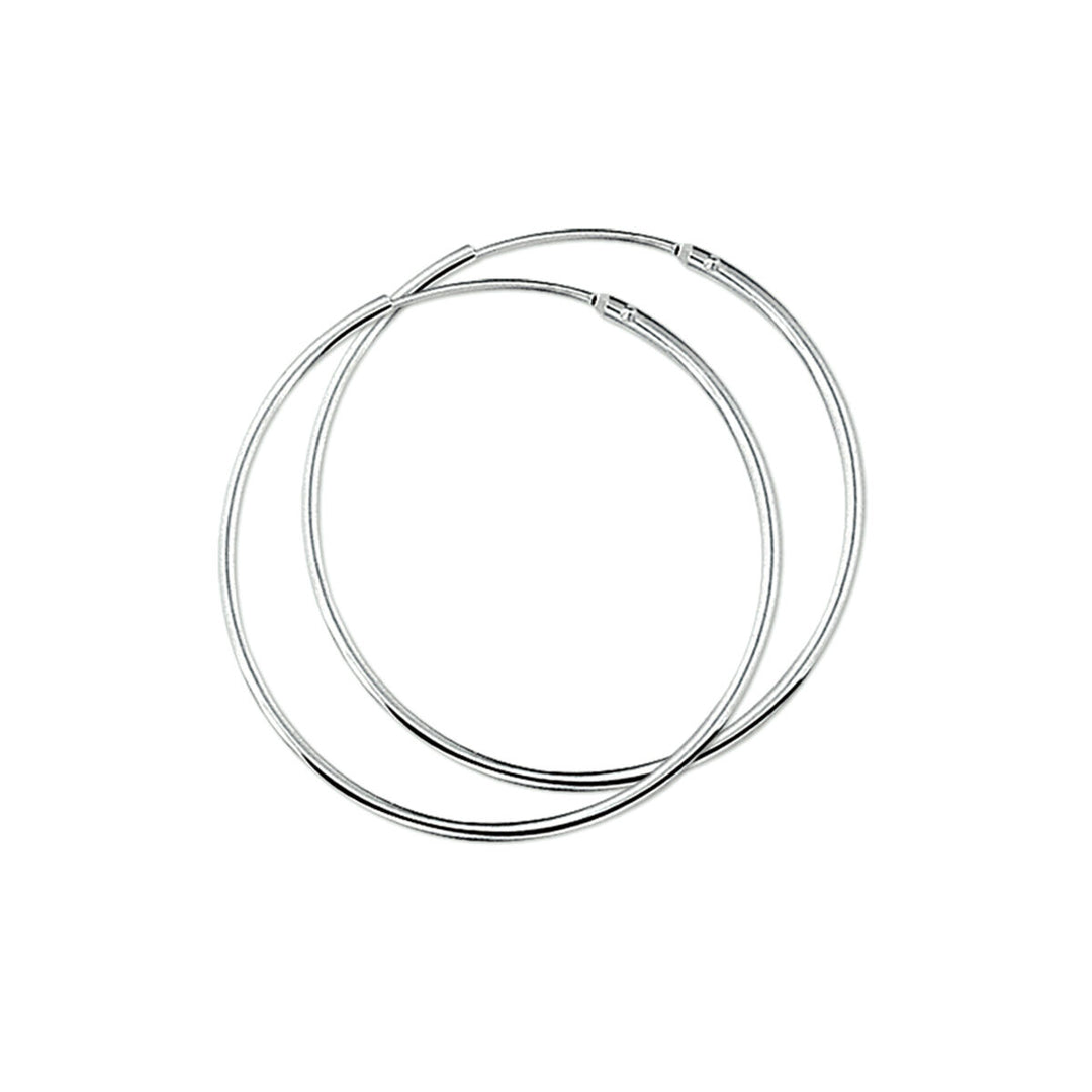 oorringen 1,5 mm ronde buis zilver wit