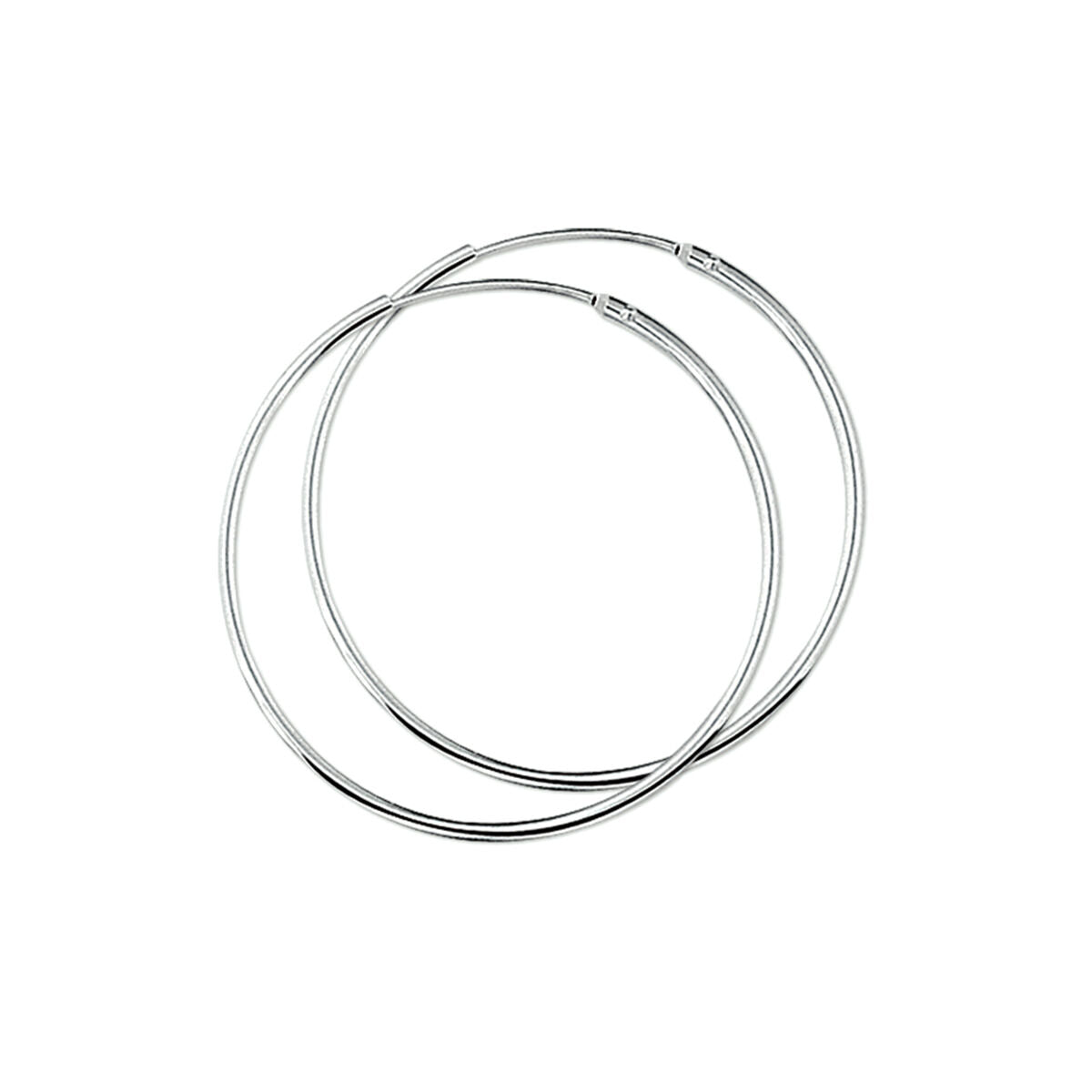 oorringen 1,5 mm ronde buis zilver wit
