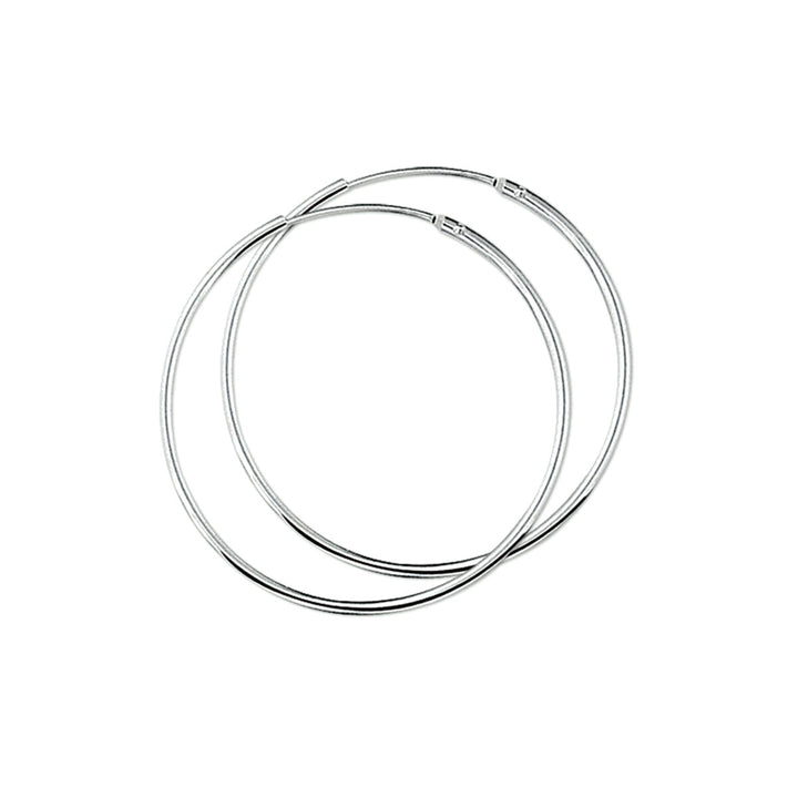 oorringen 1,5 mm ronde buis zilver wit