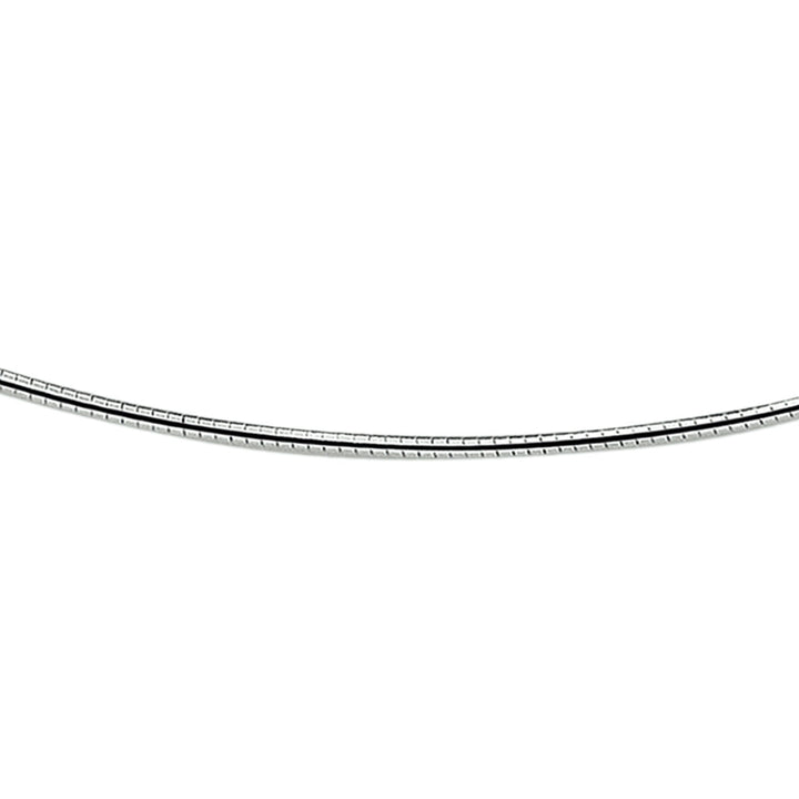 necklace omega round 1.6 mm silver rhodium plated