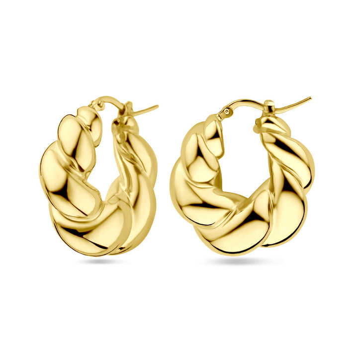 earrings twisted 1 micron silver gold plated (yellow)