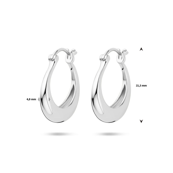 oorringen ronde buis 21,5 mm zilver gerhodineerd