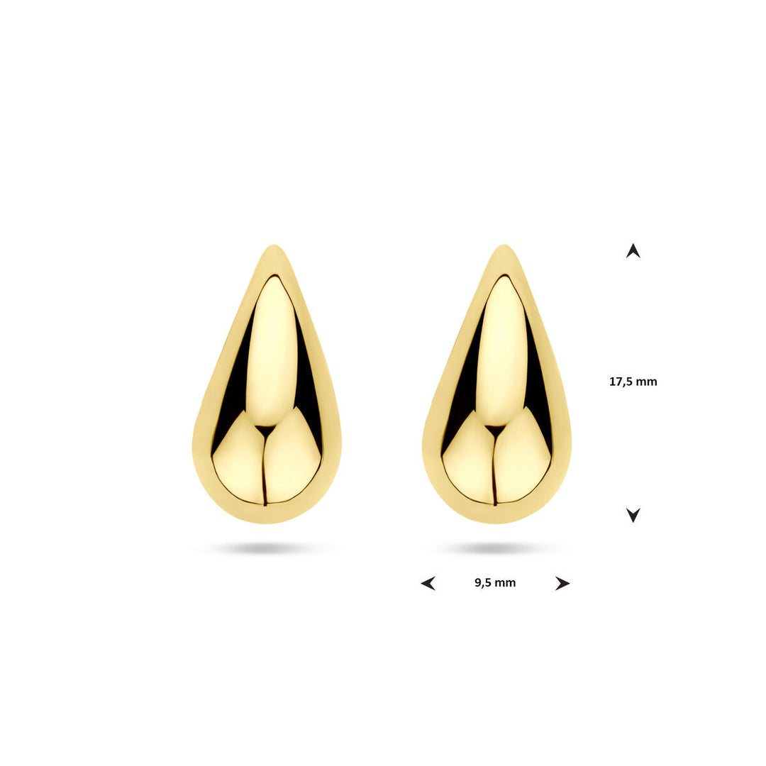 oorknoppen druppel 17,5 mm 14K geelgoud