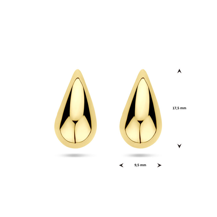 oorknoppen druppel 17,5 mm 14K geelgoud