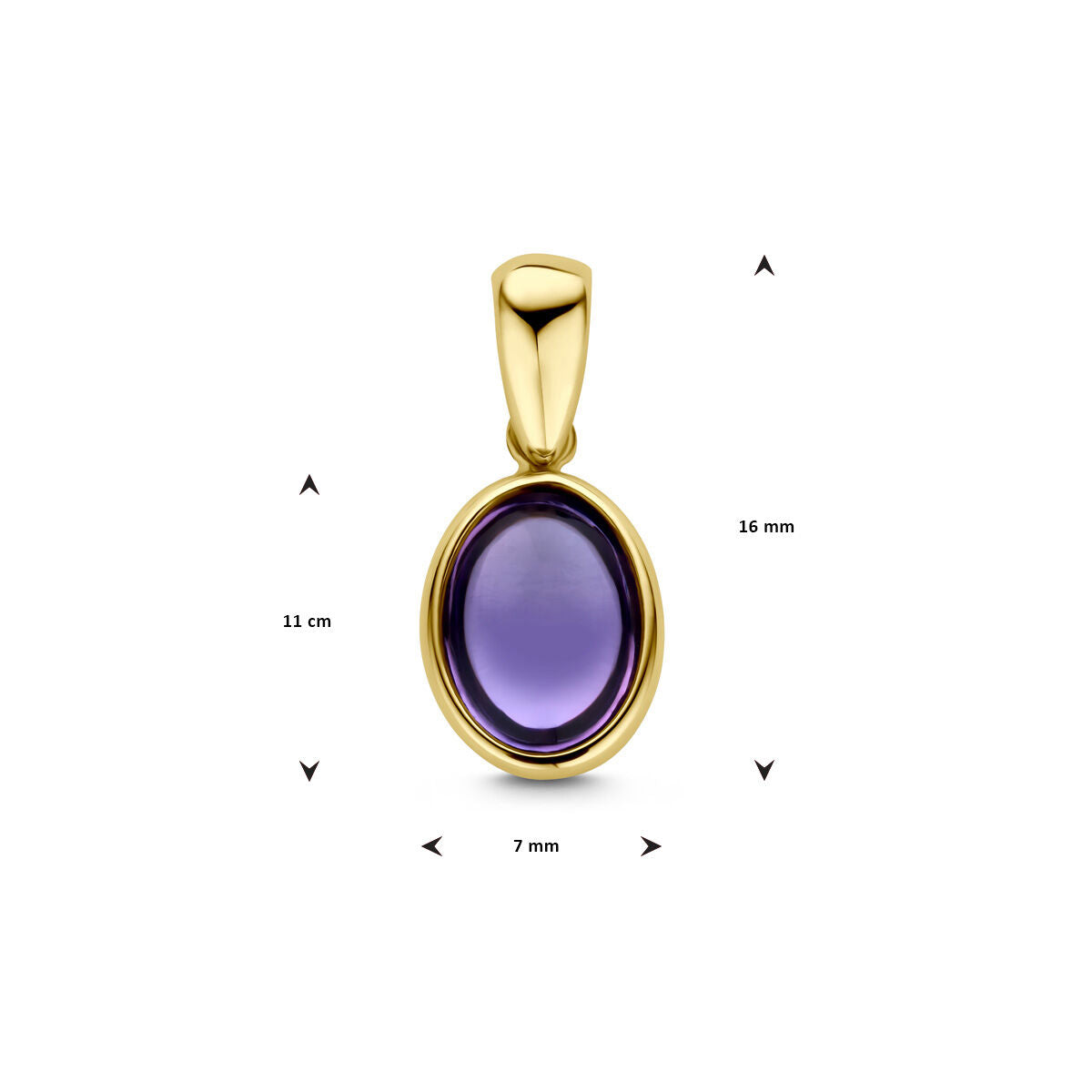 hanger amethist 14K geelgoud