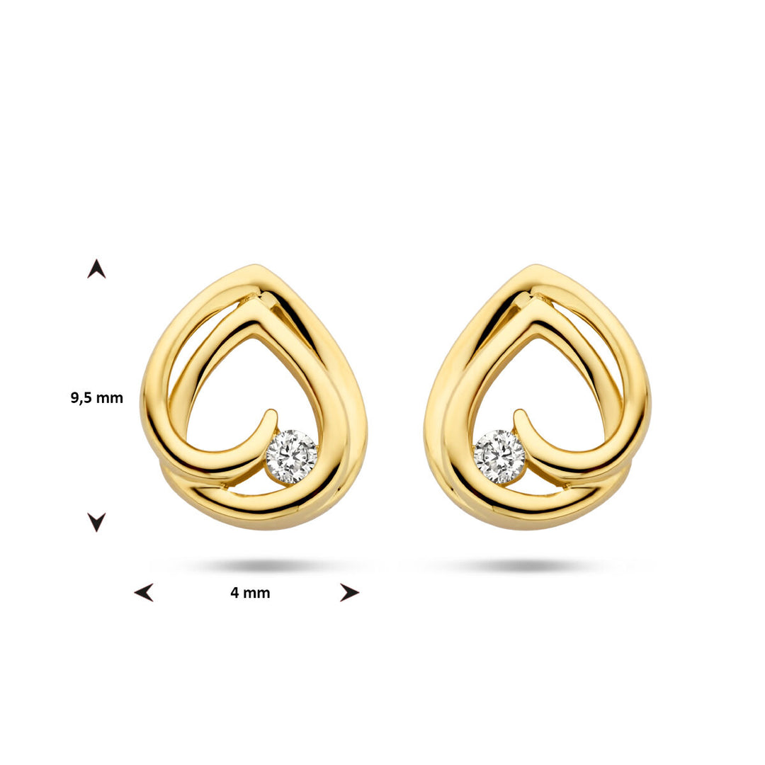 ear studs diamond 0.05ct (2x0.025ct) h si 14K yellow gold