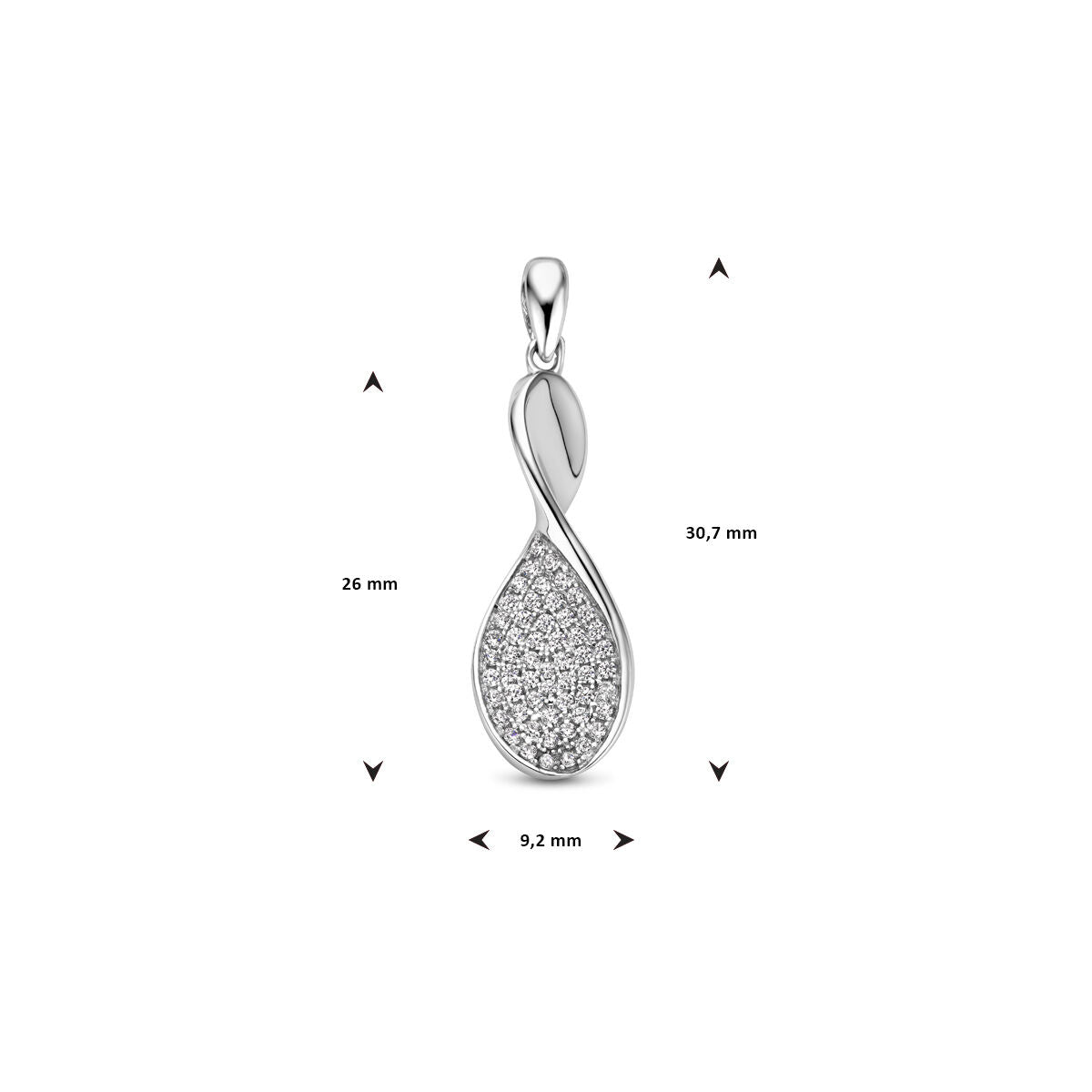 hanger zirkonia zilver gerhodineerd