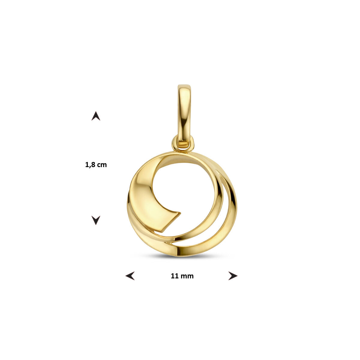 pendant round 14K yellow gold
