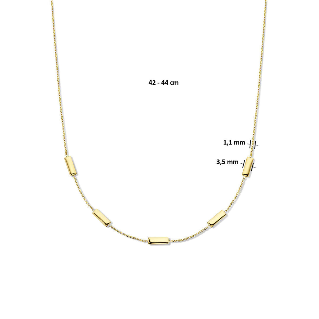 necklace bars 42 - 44 cm 14K yellow gold