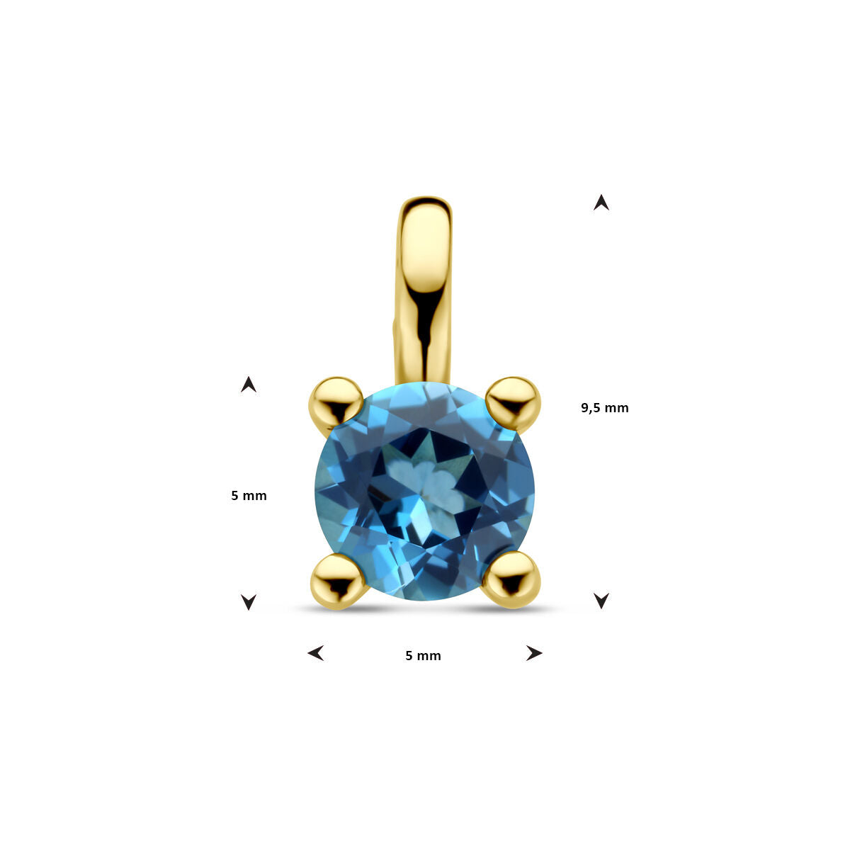 pendant london blue topaz 14K yellow gold