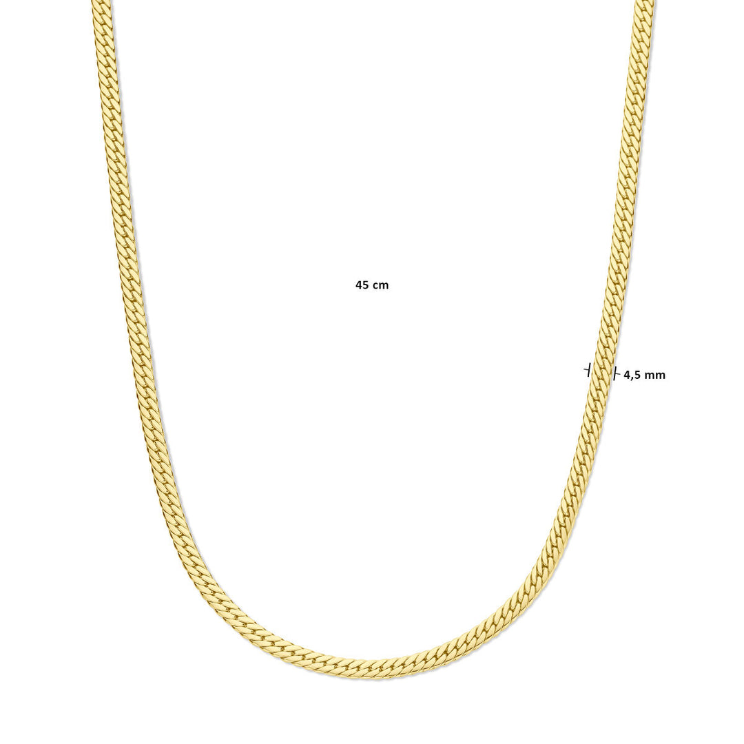 Halskette Gourmette 4,5 mm 45 cm 14K Gelbgold