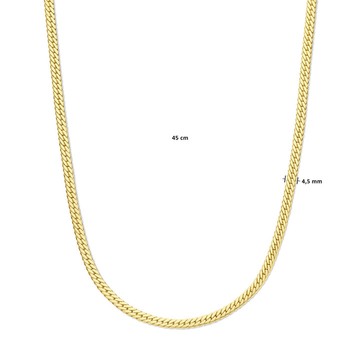 Halskette Gourmette 4,5 mm 45 cm 14K Gelbgold