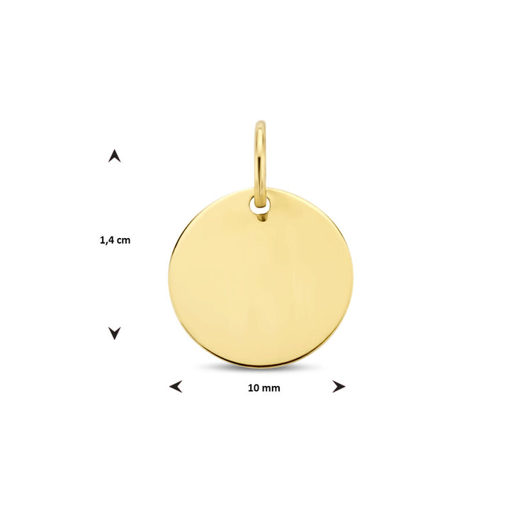 engraving pendant round 14K yellow gold