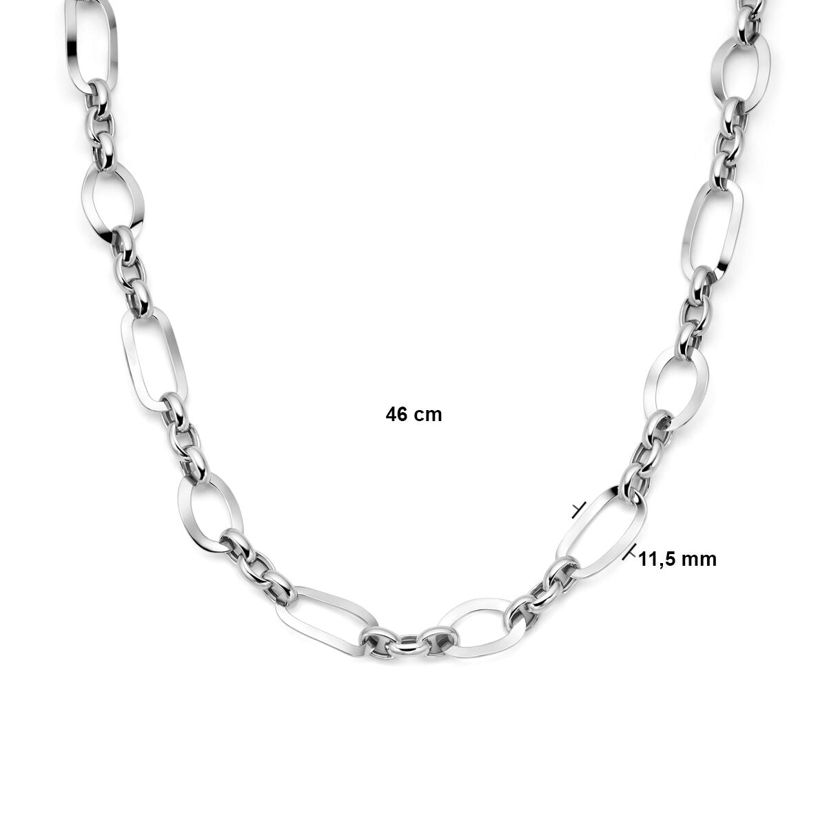 Zilveren ketting dames gerhodineerd