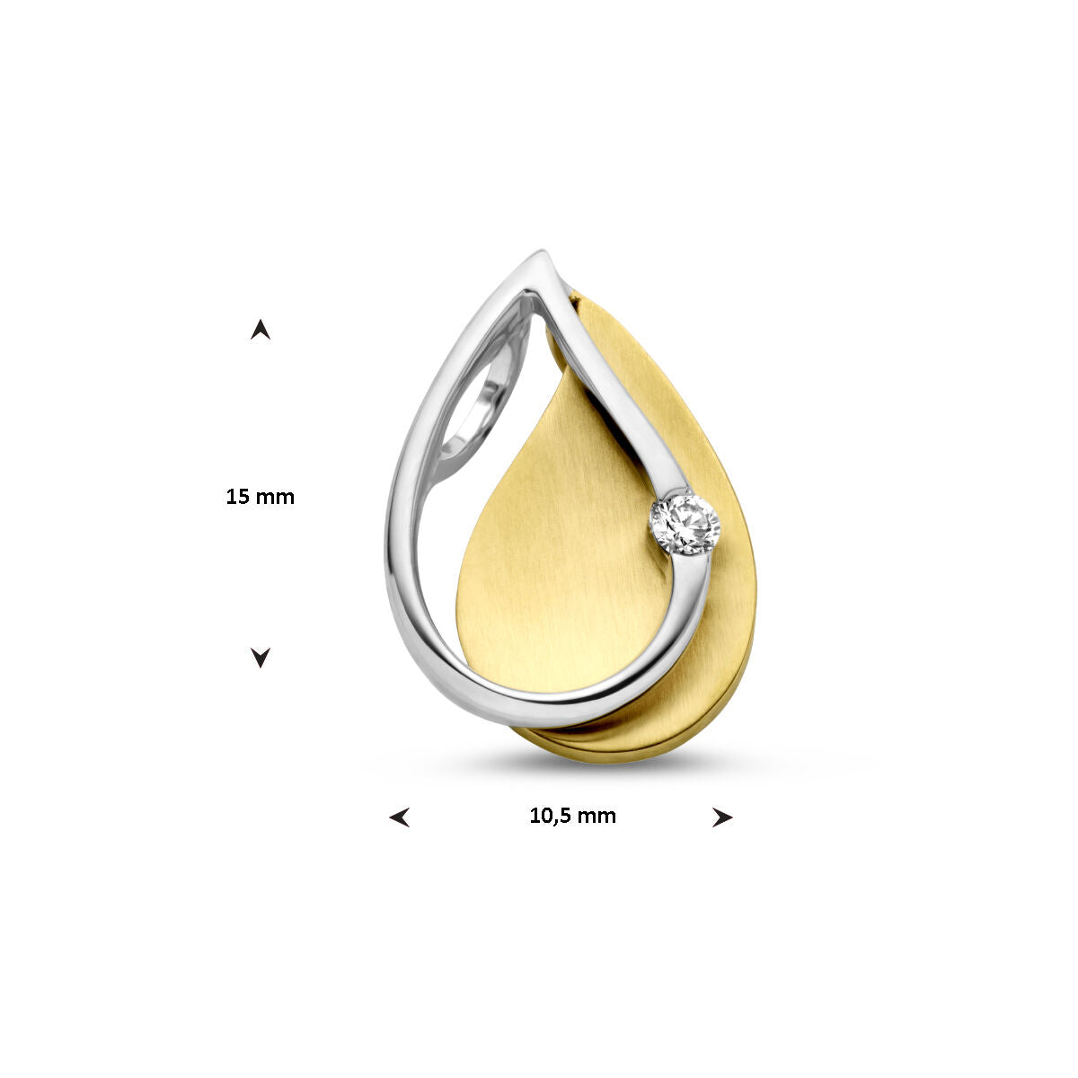 pendant diamond 0.03ct h si 14K bicolor gold yellow/white
