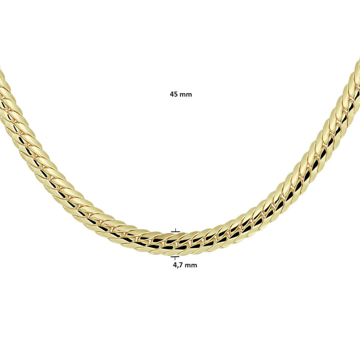 Halskette Gourmet 4,7 mm 45 cm Zilgold (Gelbgold mit Silberkern)