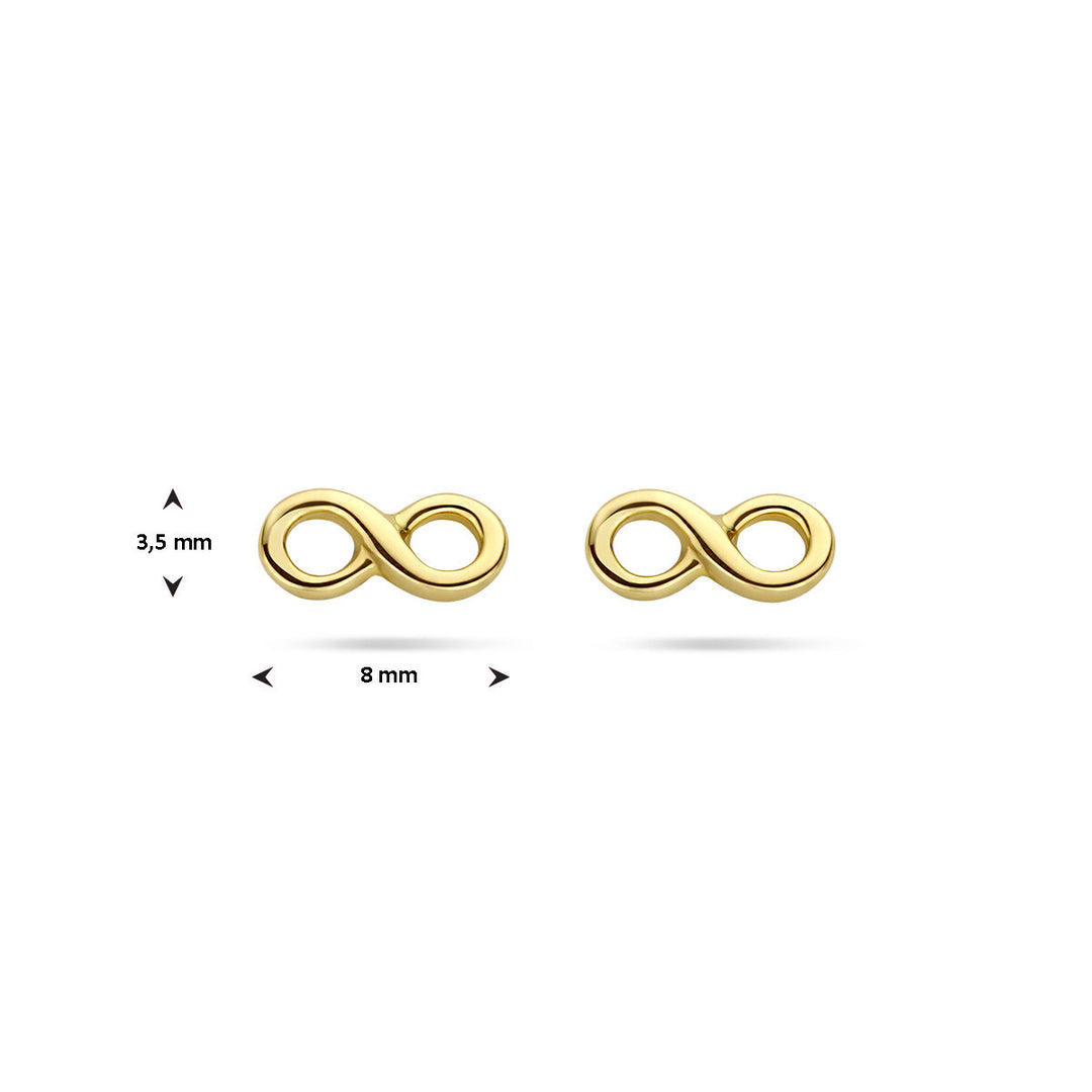 infinity ear studs 14K yellow gold