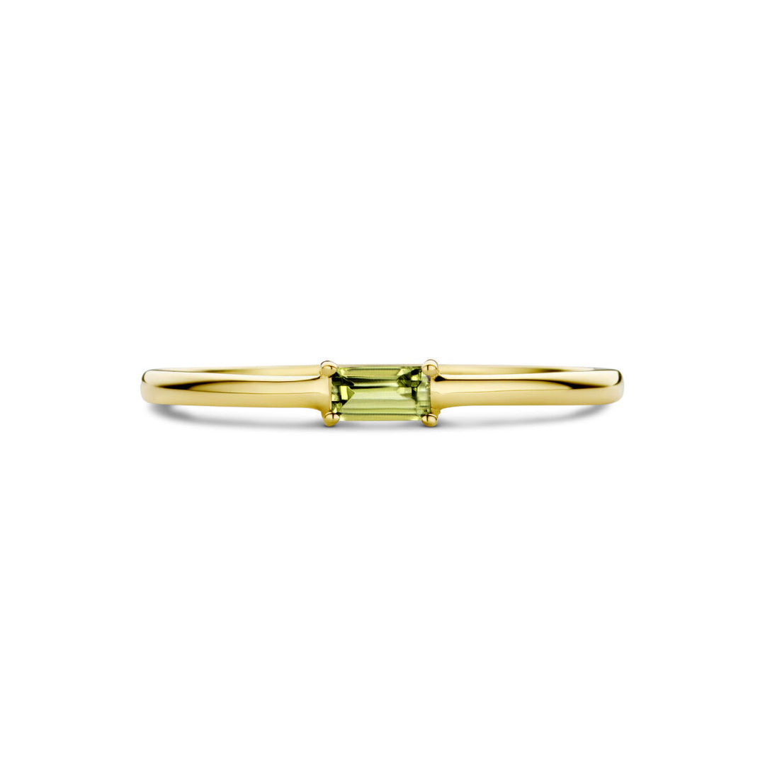 ring with birthstone peridot August 14K yellow gold