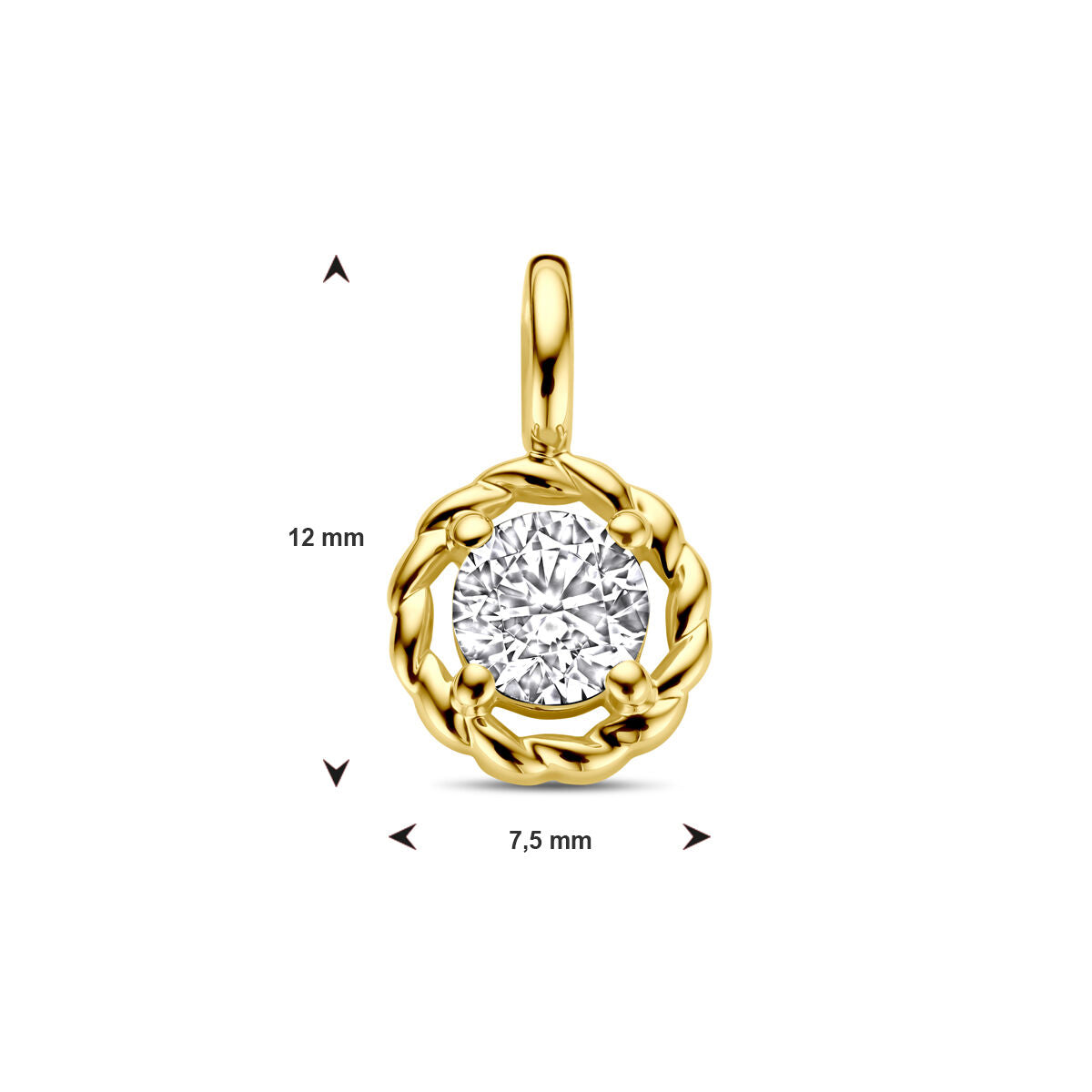 pendant zirconia 14K yellow gold
