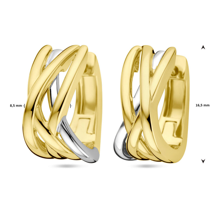 drop earrings 14K bicolor gold yellow/white