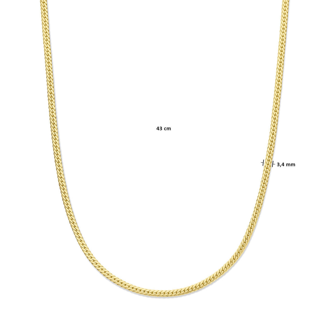 Halskette Gourmet 3,4 mm 43 cm 14K Gelbgold