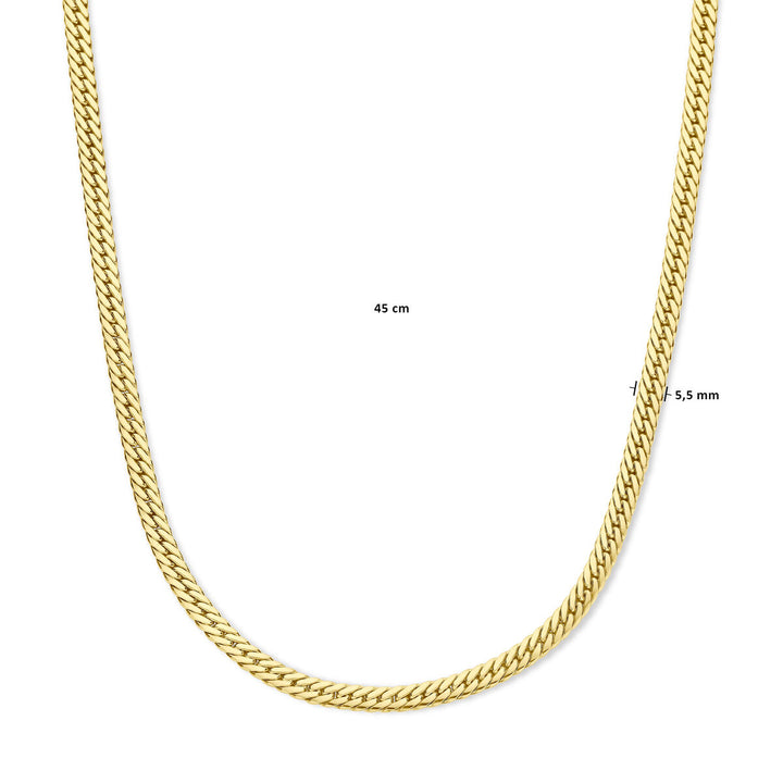 Halskette Gourmette 5,5 mm 45 cm 14K Gelbgold