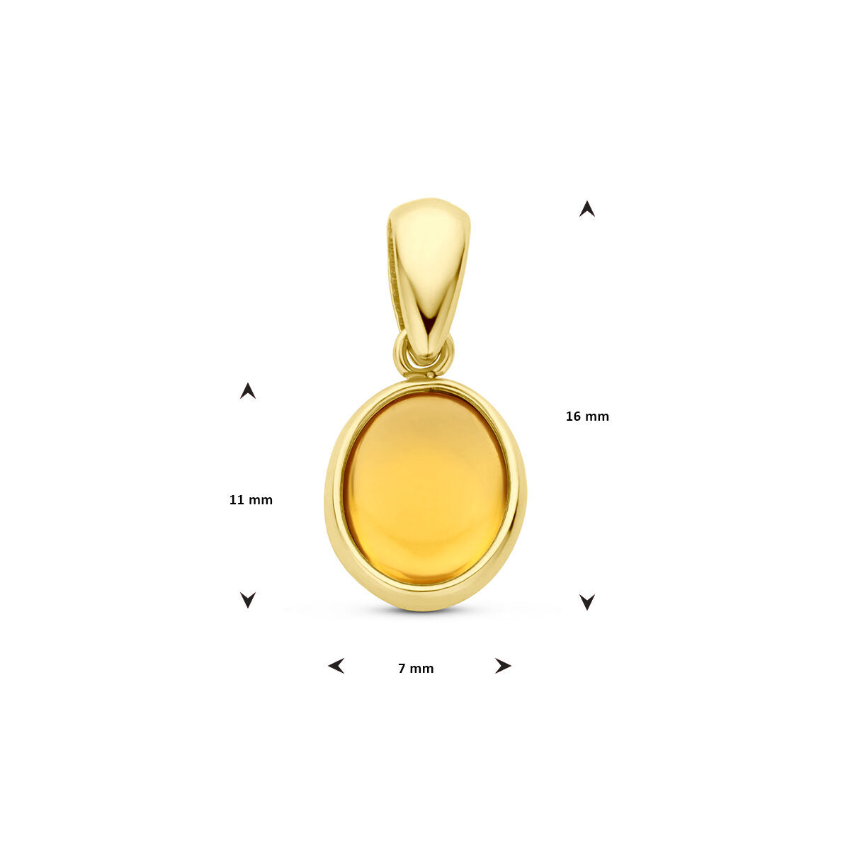 hanger citrien 14K geelgoud