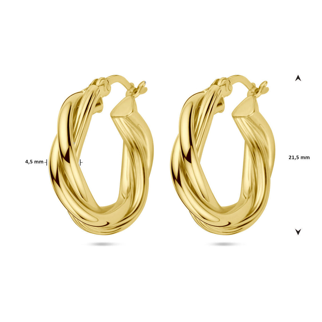 oorringen gedraaid 1 micron zilver verguld (geel)