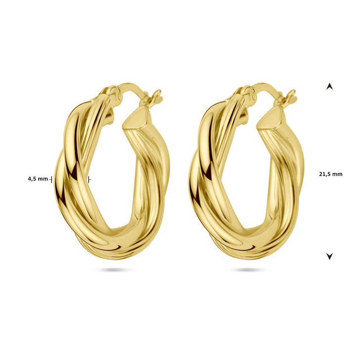 oorringen gedraaid 1 micron zilver verguld (geel)