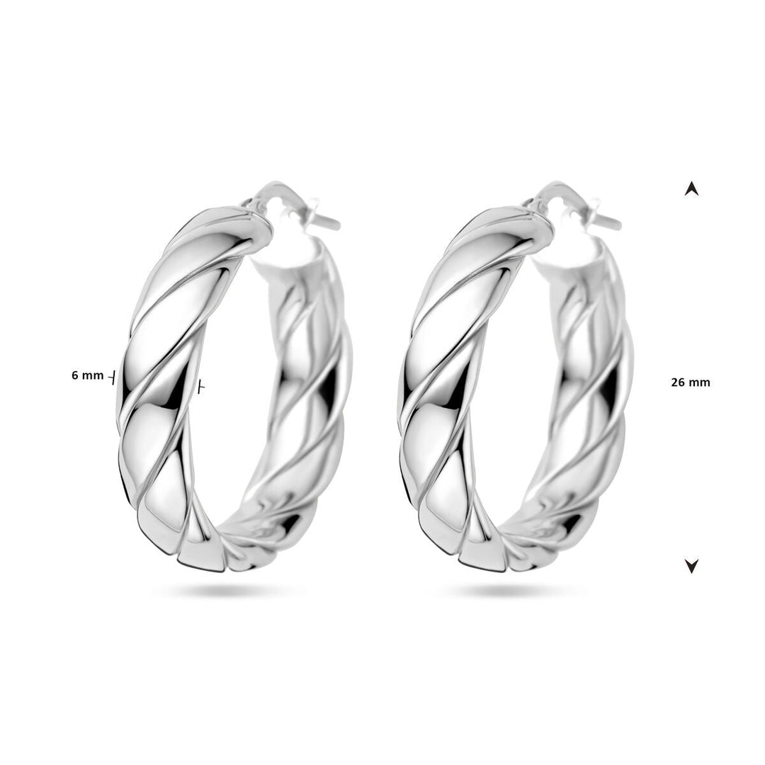 oorringen gedraaid zilver gerhodineerd