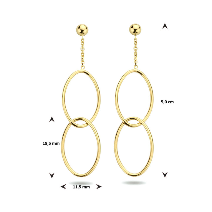 earrings oval 14K yellow gold