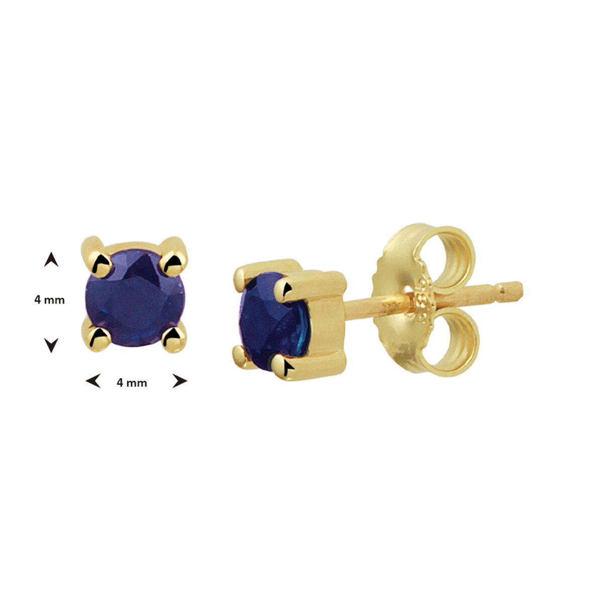 sapphire ear studs 14K yellow gold