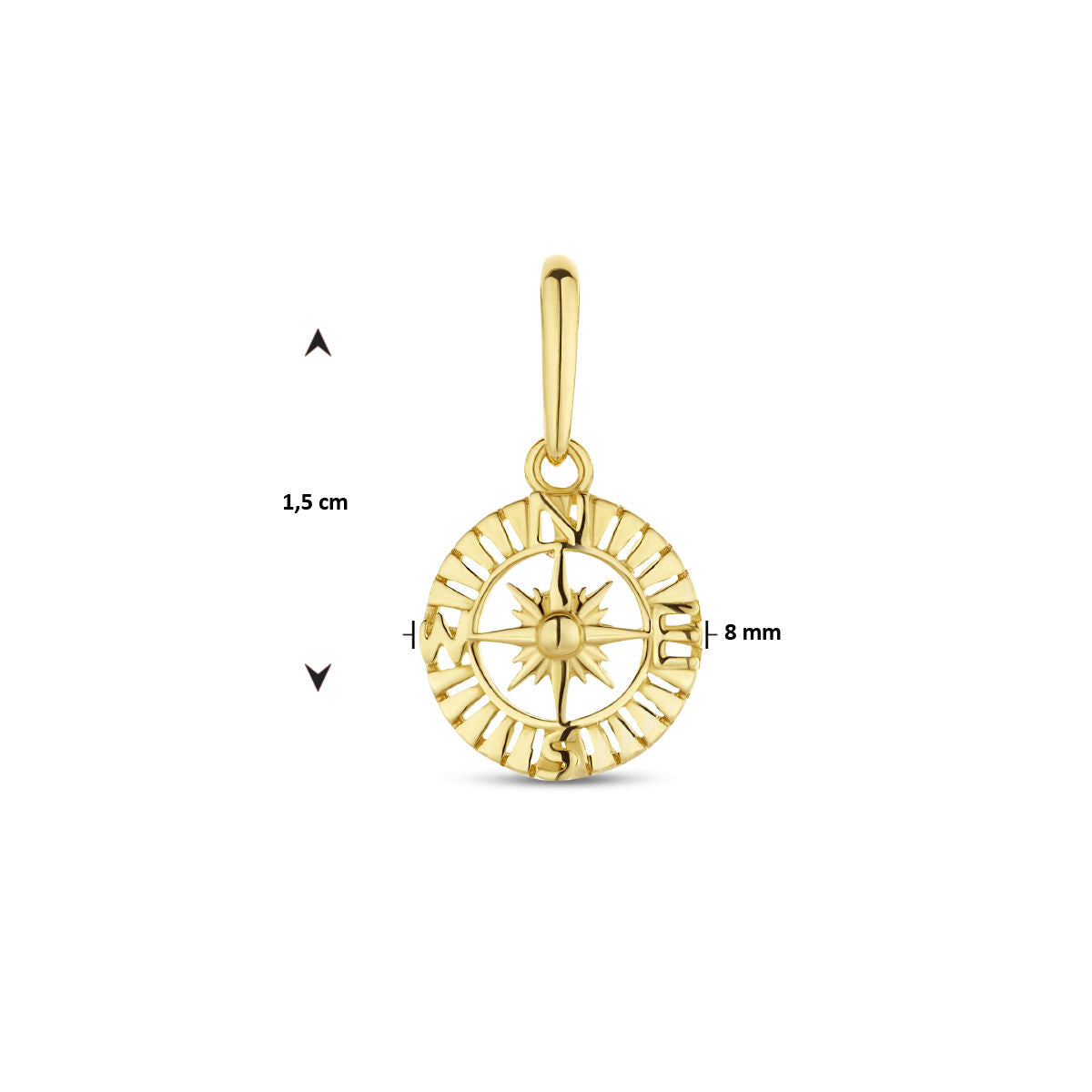 pendant compass 14K yellow gold
