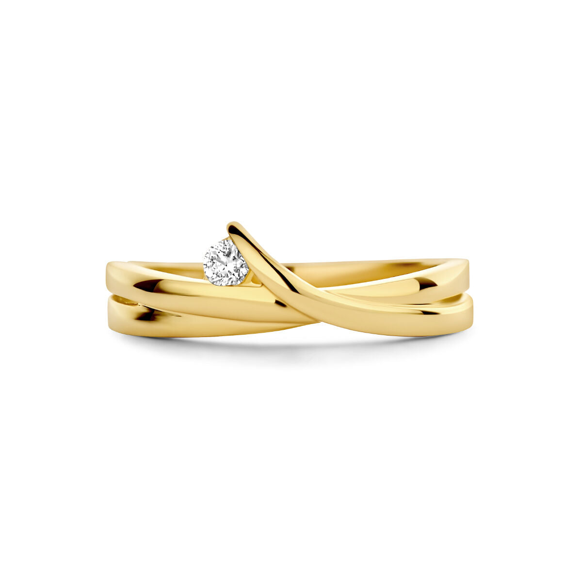 ring diamant 0.06ct h si 14K geelgoud