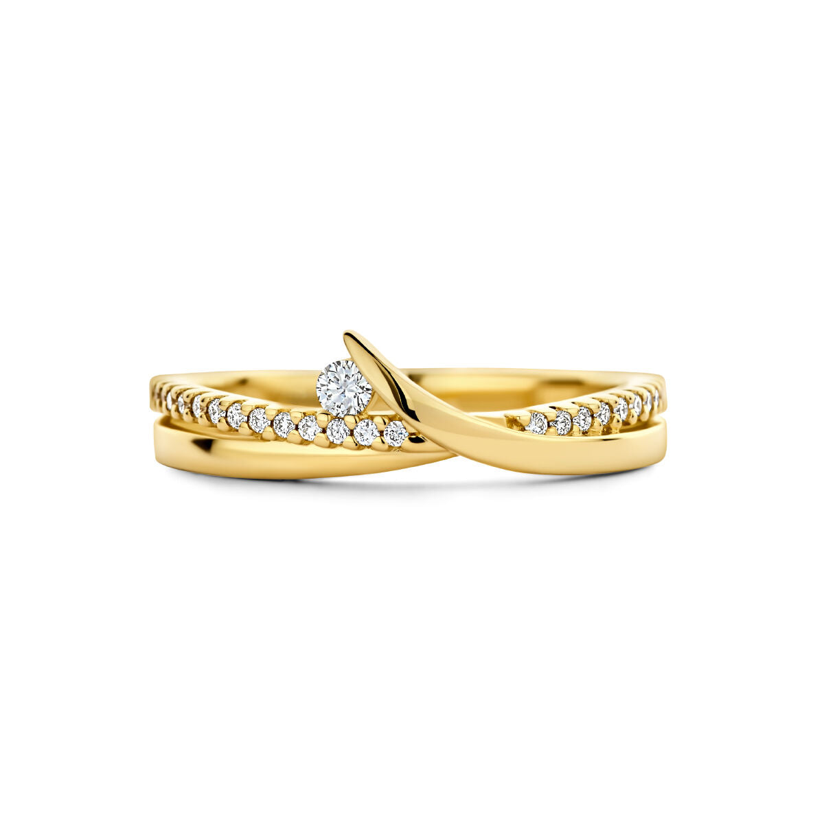 ring diamant 0.13ct h si 14K geelgoud