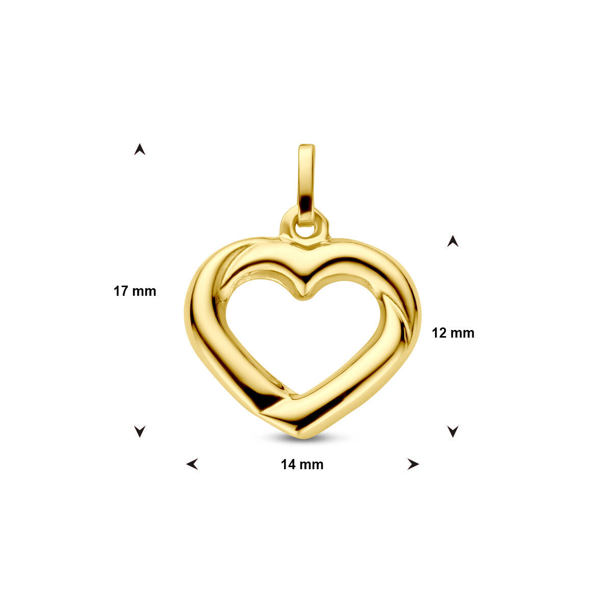 pendant heart 14K yellow gold