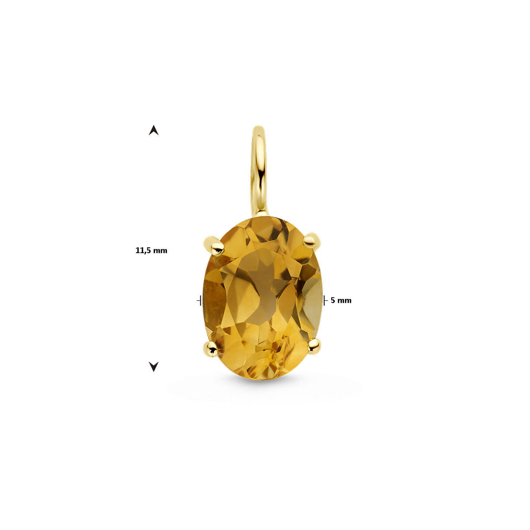 pendant citrine 14K yellow gold