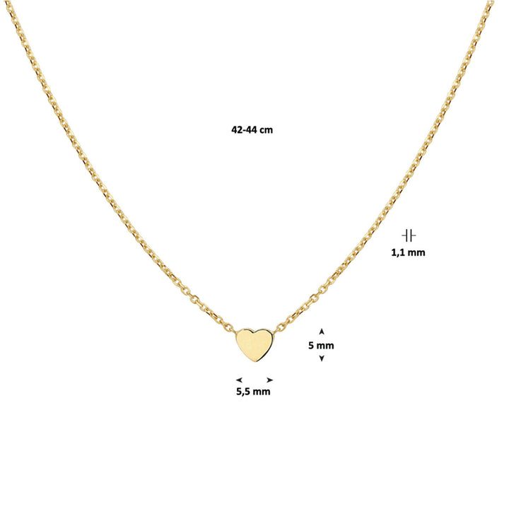 Halskette Herz 42 - 44 cm 14K Gelbgold